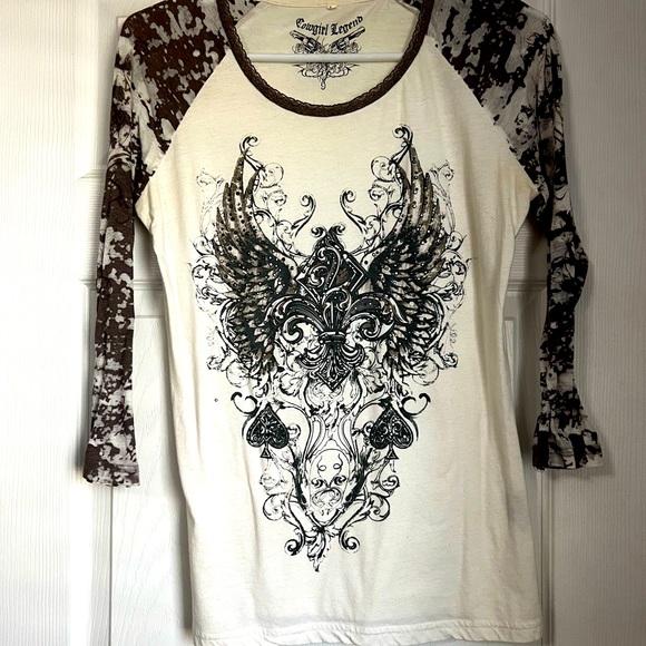 Cowgirl Legend Tops - Cowgirl Legend 3/4 sleeve top L